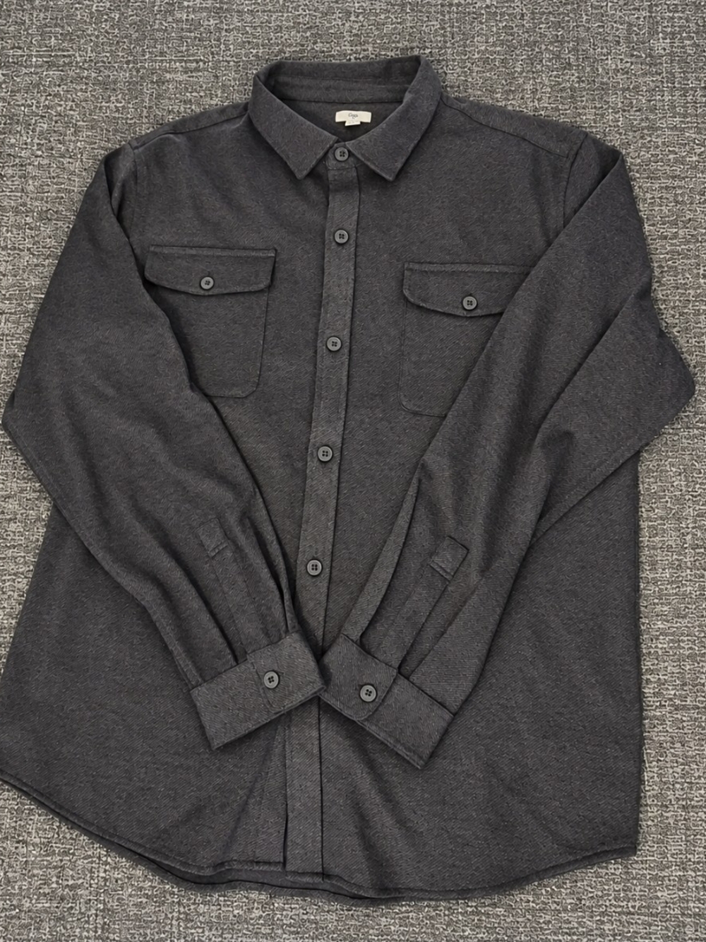 dip Men's Charcoal Gray Long-Sleeve Button-Down Shirt